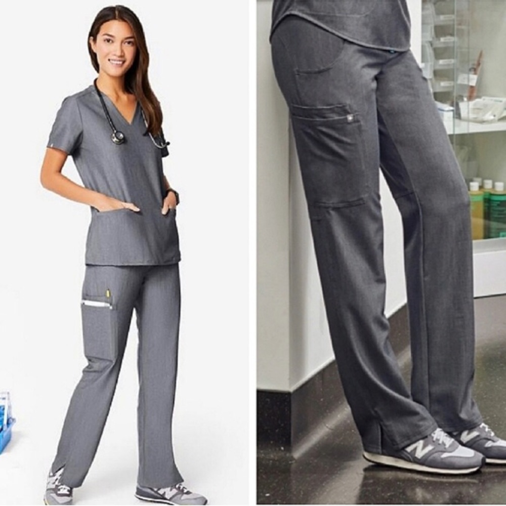 Figs Gray Straight Leg Pants